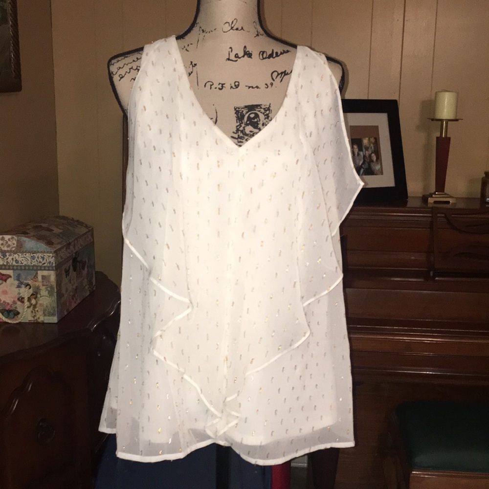 By & By Women’s White Blouse Tank
